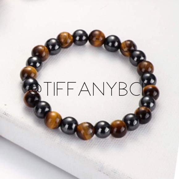 Stone Hematite Tiger Eye Bracelet - Picture 2 of 9